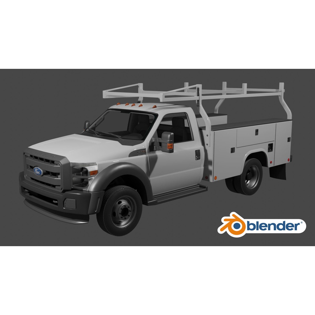 Utility Truck 3D Model – Low Poly Vehicle with PBR Textures, FBX - View 46