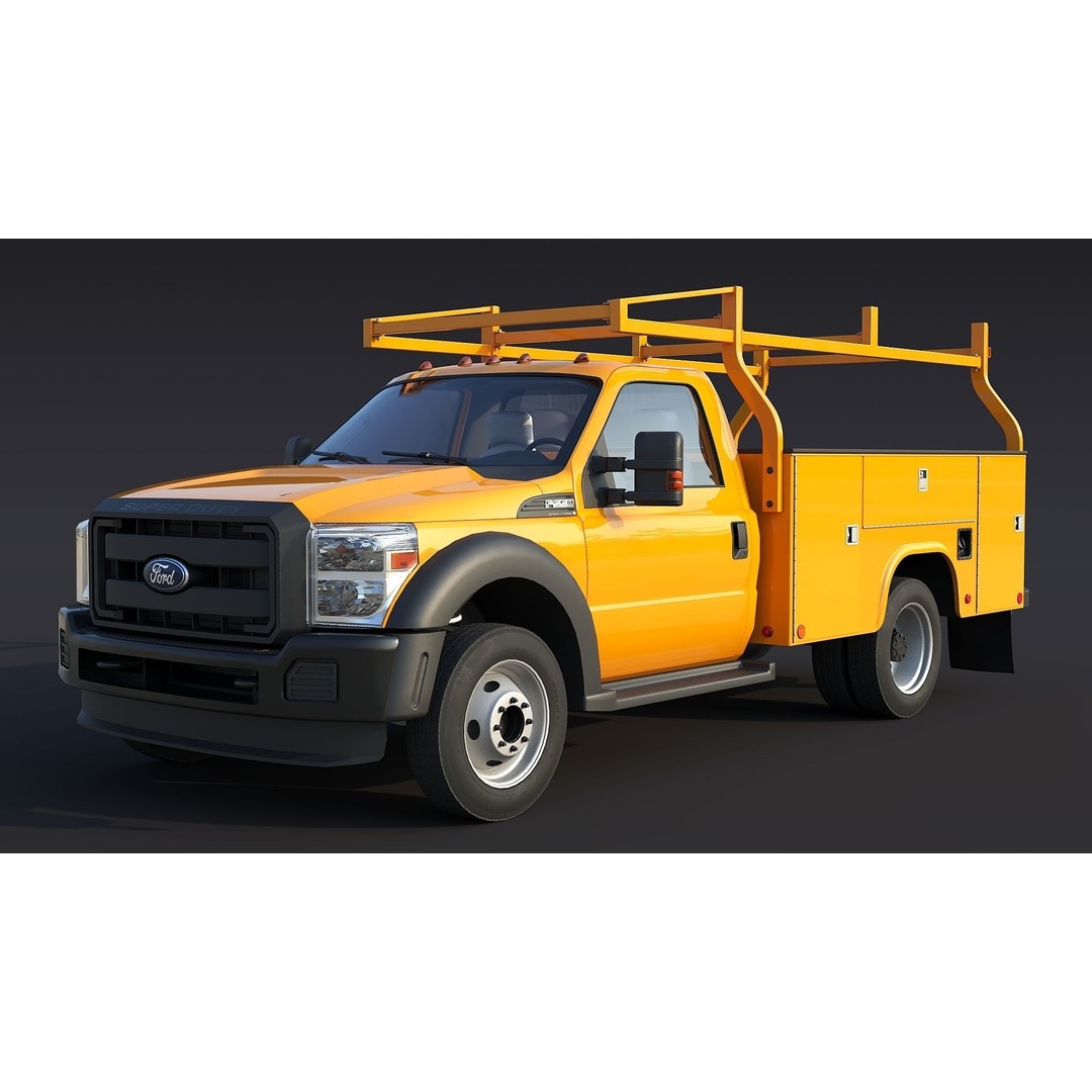 Utility Truck 3D Model – Low Poly Vehicle with PBR Textures, FBX - View 6