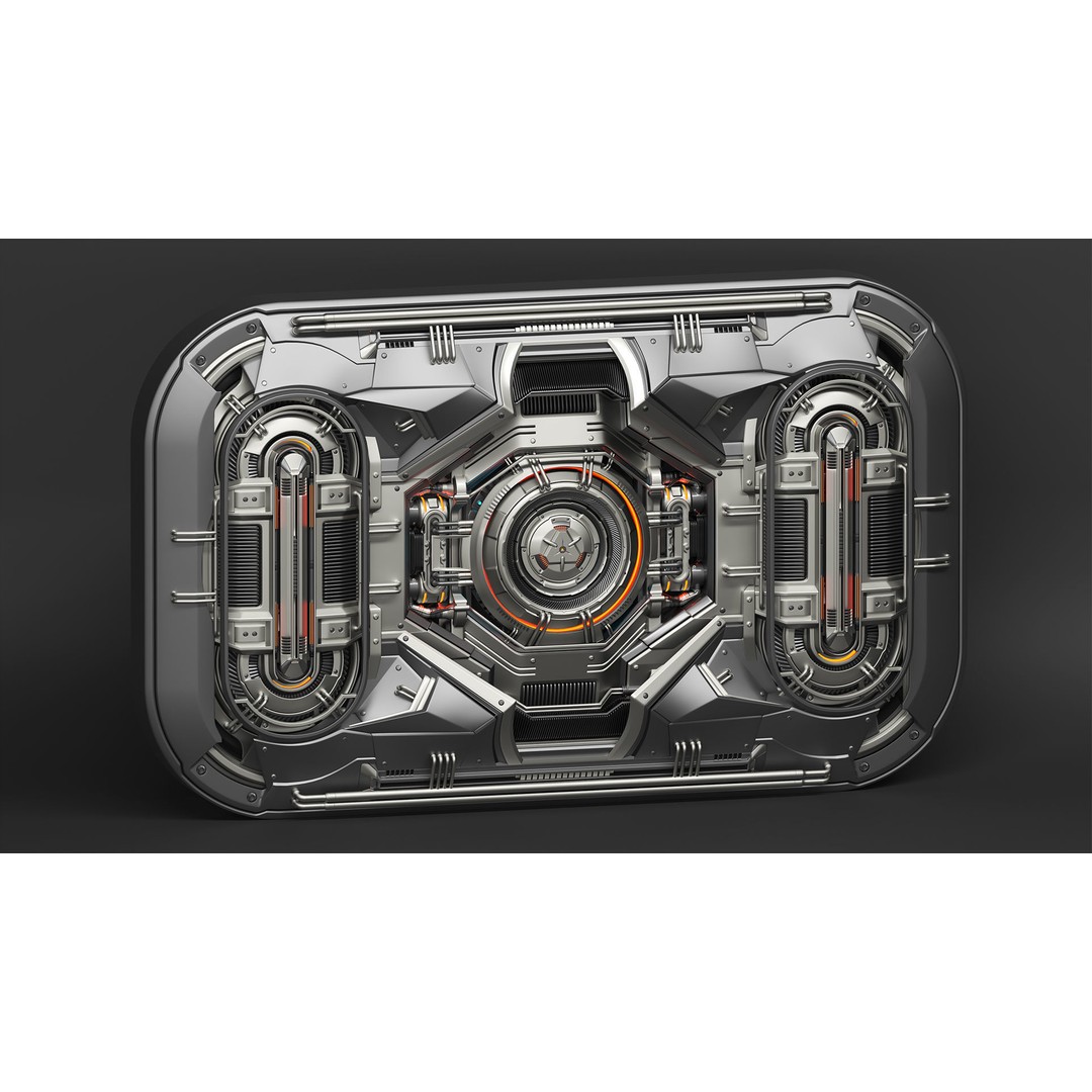Advanced Futuristic Walls 3D Model – Sci-Fi Kitbash, FBX & OBJ - View 10