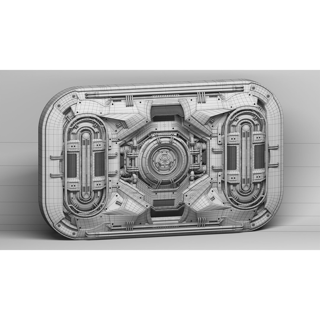 Advanced Futuristic Walls 3D Model – Sci-Fi Kitbash, FBX & OBJ - View 11
