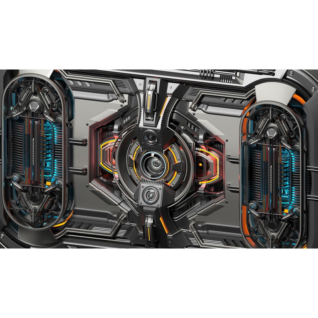 Advanced Futuristic Walls 3D Model – Sci-Fi Kitbash, FBX & OBJ - View 14
