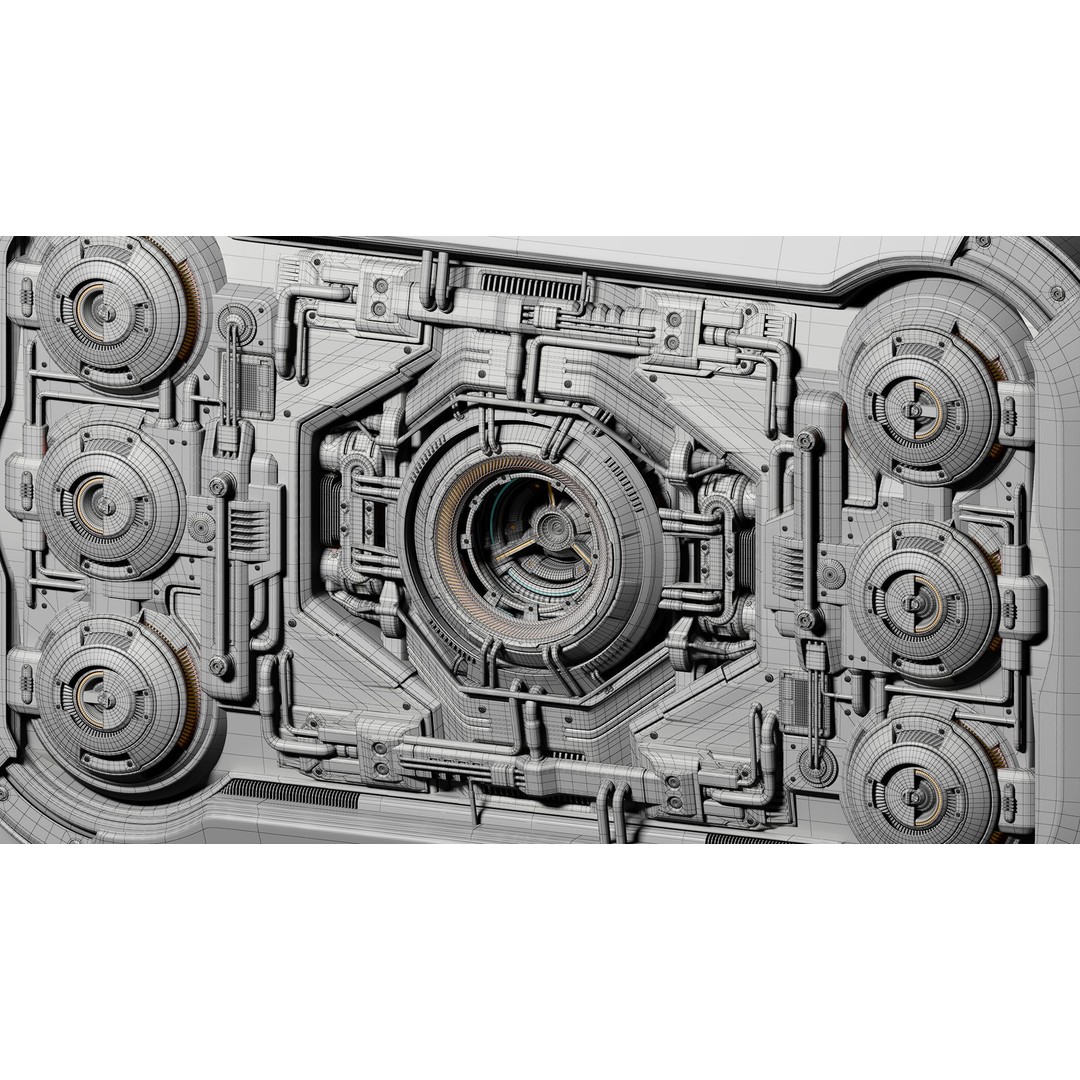 Advanced Futuristic Walls 3D Model – Sci-Fi Kitbash, FBX & OBJ - View 16