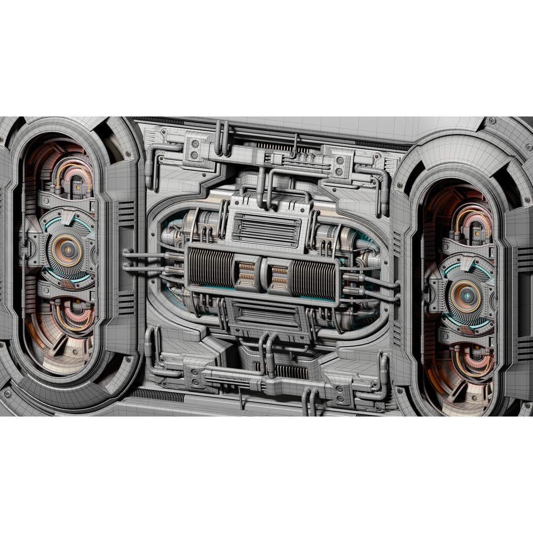 Advanced Futuristic Walls 3D Model – Sci-Fi Kitbash, FBX & OBJ - View 17