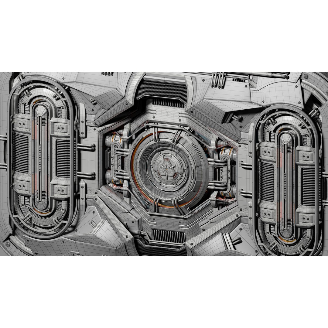 Advanced Futuristic Walls 3D Model – Sci-Fi Kitbash, FBX & OBJ - View 18