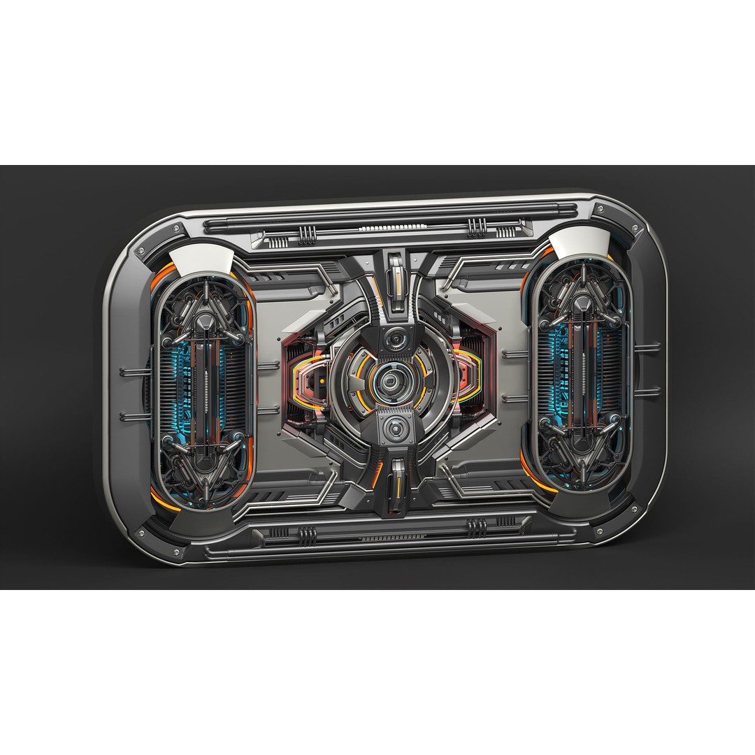 Advanced Futuristic Walls 3D Model – Sci-Fi Kitbash, FBX & OBJ - View 4