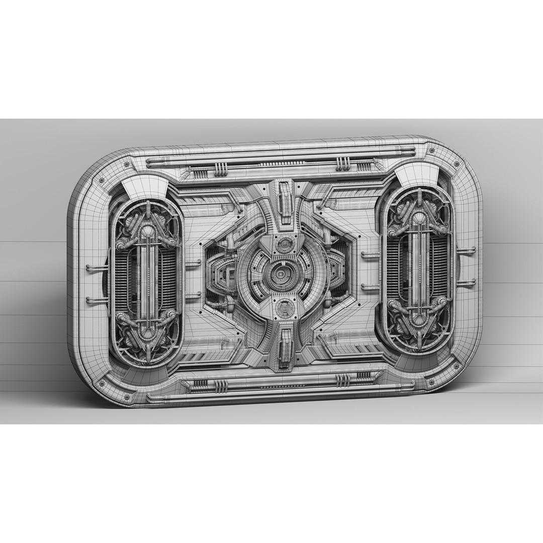 Advanced Futuristic Walls 3D Model – Sci-Fi Kitbash, FBX & OBJ - View 5