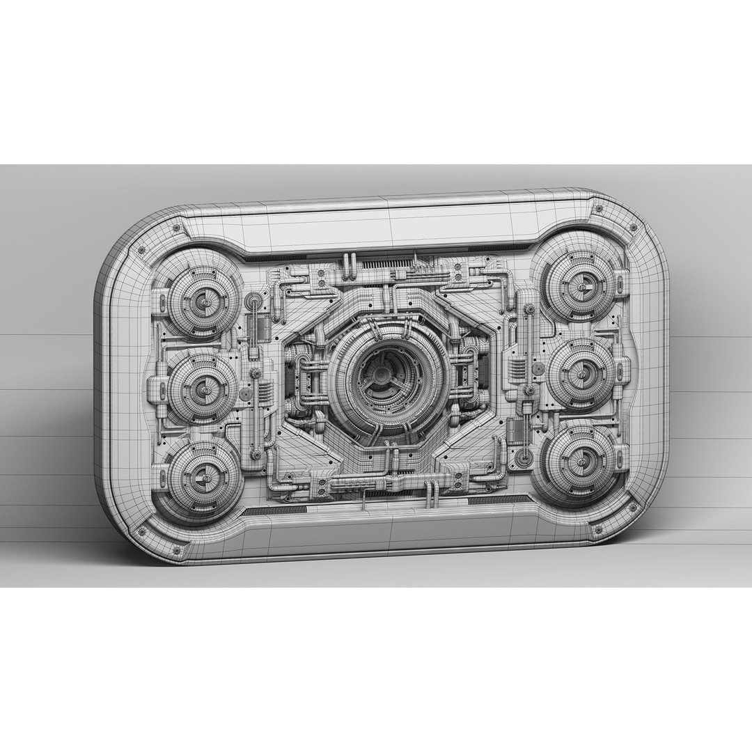 Advanced Futuristic Walls 3D Model – Sci-Fi Kitbash, FBX & OBJ - View 7
