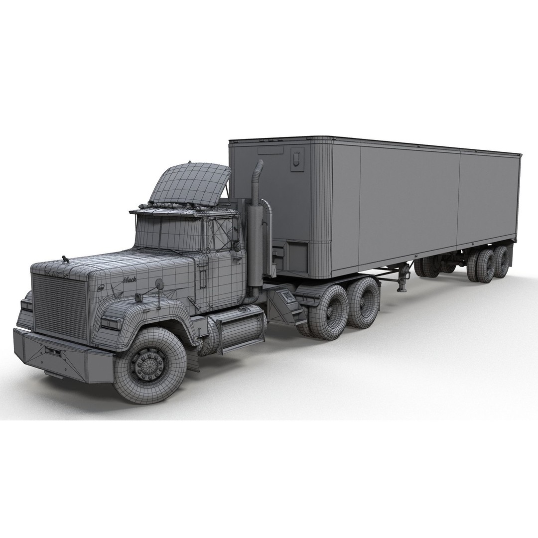SuperLiner Dryvan Truck 3D Model – Low Poly Game Ready Asset, FBX - View 11