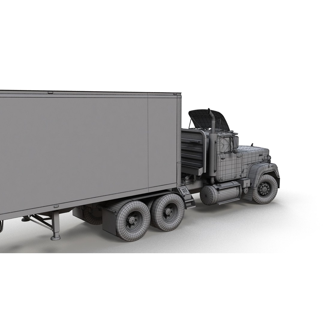 SuperLiner Dryvan Truck 3D Model – Low Poly Game Ready Asset, FBX - View 12