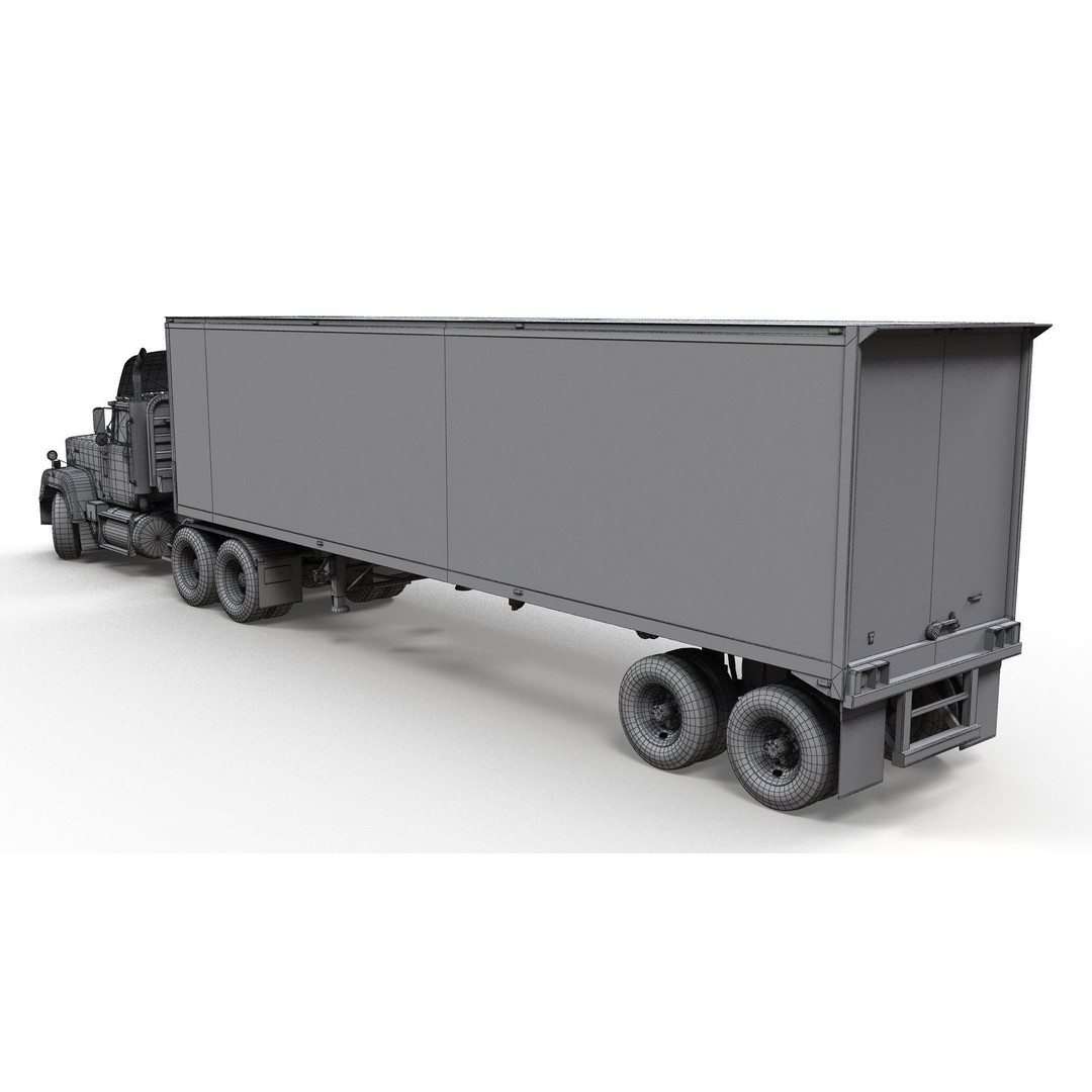 SuperLiner Dryvan Truck 3D Model – Low Poly Game Ready Asset, FBX - View 14