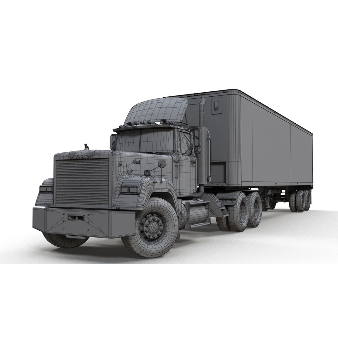 SuperLiner Dryvan Truck 3D Model – Low Poly Game Ready Asset, FBX - View 18