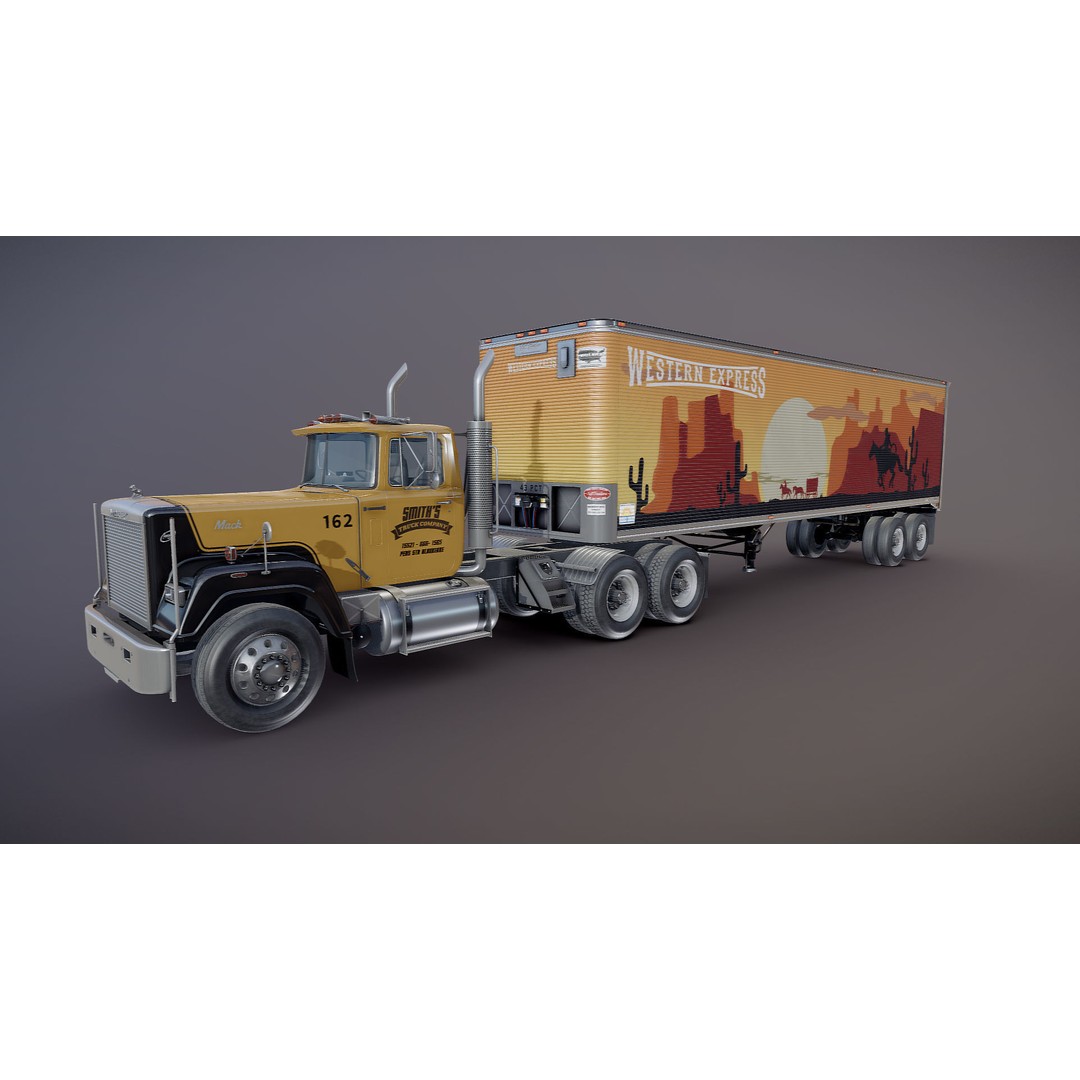 SuperLiner Dryvan Truck 3D Model – Low Poly Game Ready Asset, FBX - View 19