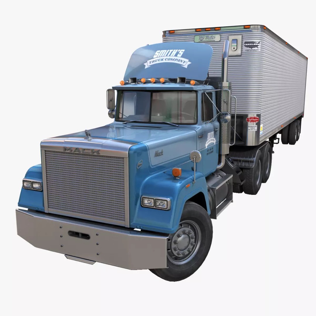 SuperLiner Dryvan Truck 3D Model – Low Poly Game Ready Asset, FBX - View 2