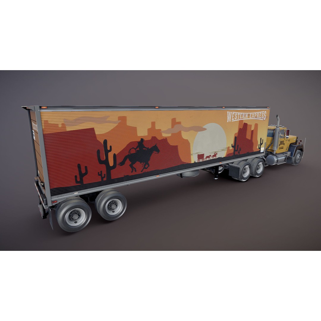 SuperLiner Dryvan Truck 3D Model – Low Poly Game Ready Asset, FBX - View 20
