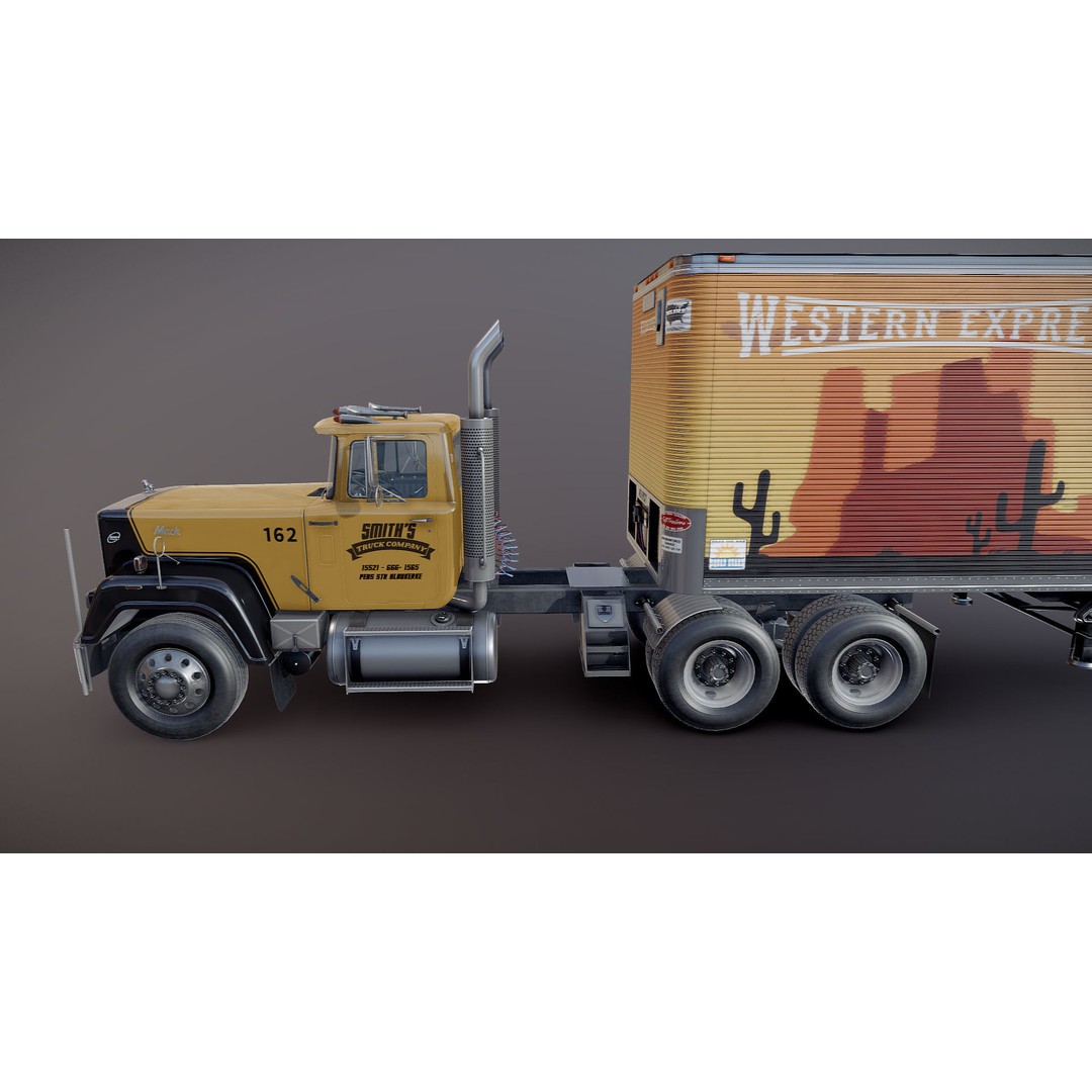 SuperLiner Dryvan Truck 3D Model – Low Poly Game Ready Asset, FBX - View 23