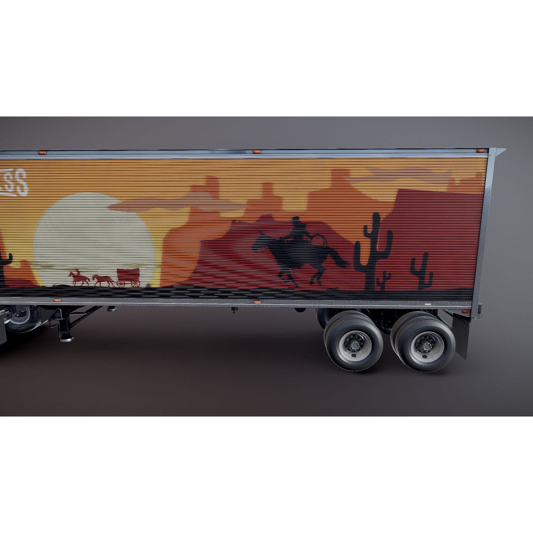 SuperLiner Dryvan Truck 3D Model – Low Poly Game Ready Asset, FBX - View 25