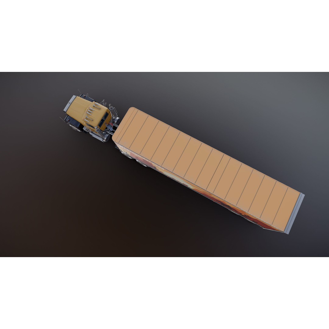 SuperLiner Dryvan Truck 3D Model – Low Poly Game Ready Asset, FBX - View 26