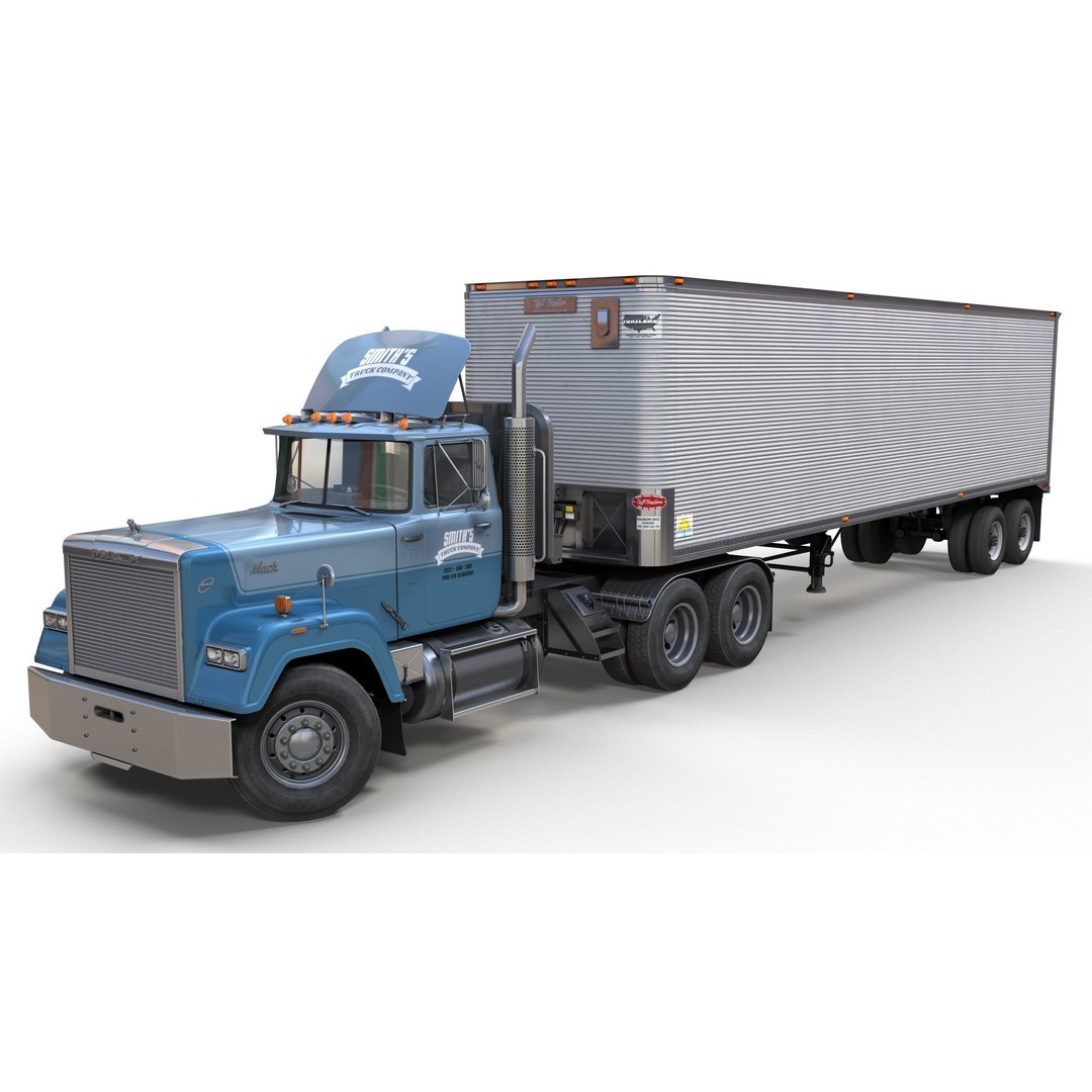 SuperLiner Dryvan Truck 3D Model – Low Poly Game Ready Asset, FBX - View 3