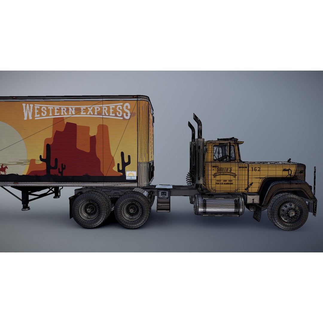 SuperLiner Dryvan Truck 3D Model – Low Poly Game Ready Asset, FBX - View 33