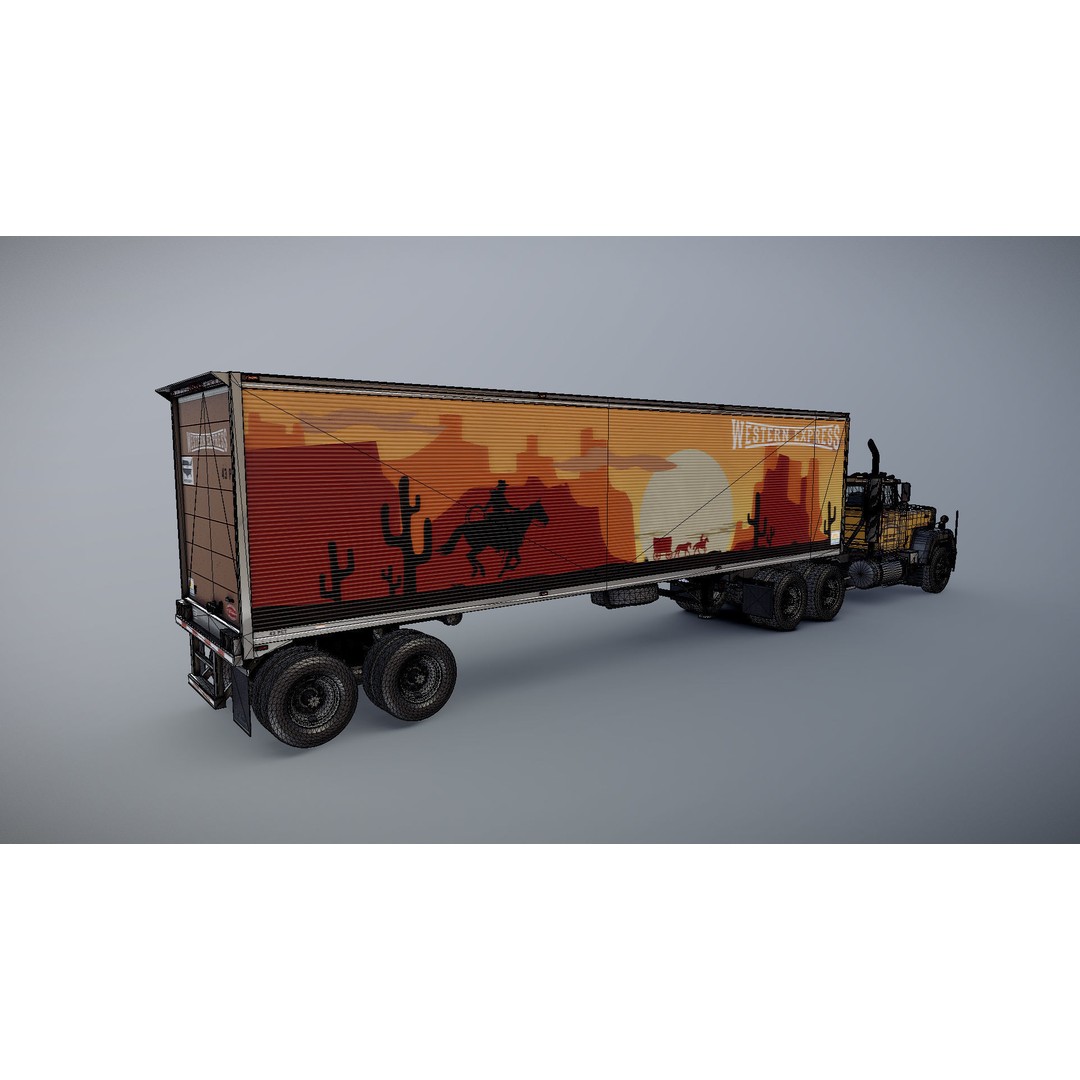 SuperLiner Dryvan Truck 3D Model – Low Poly Game Ready Asset, FBX - View 34