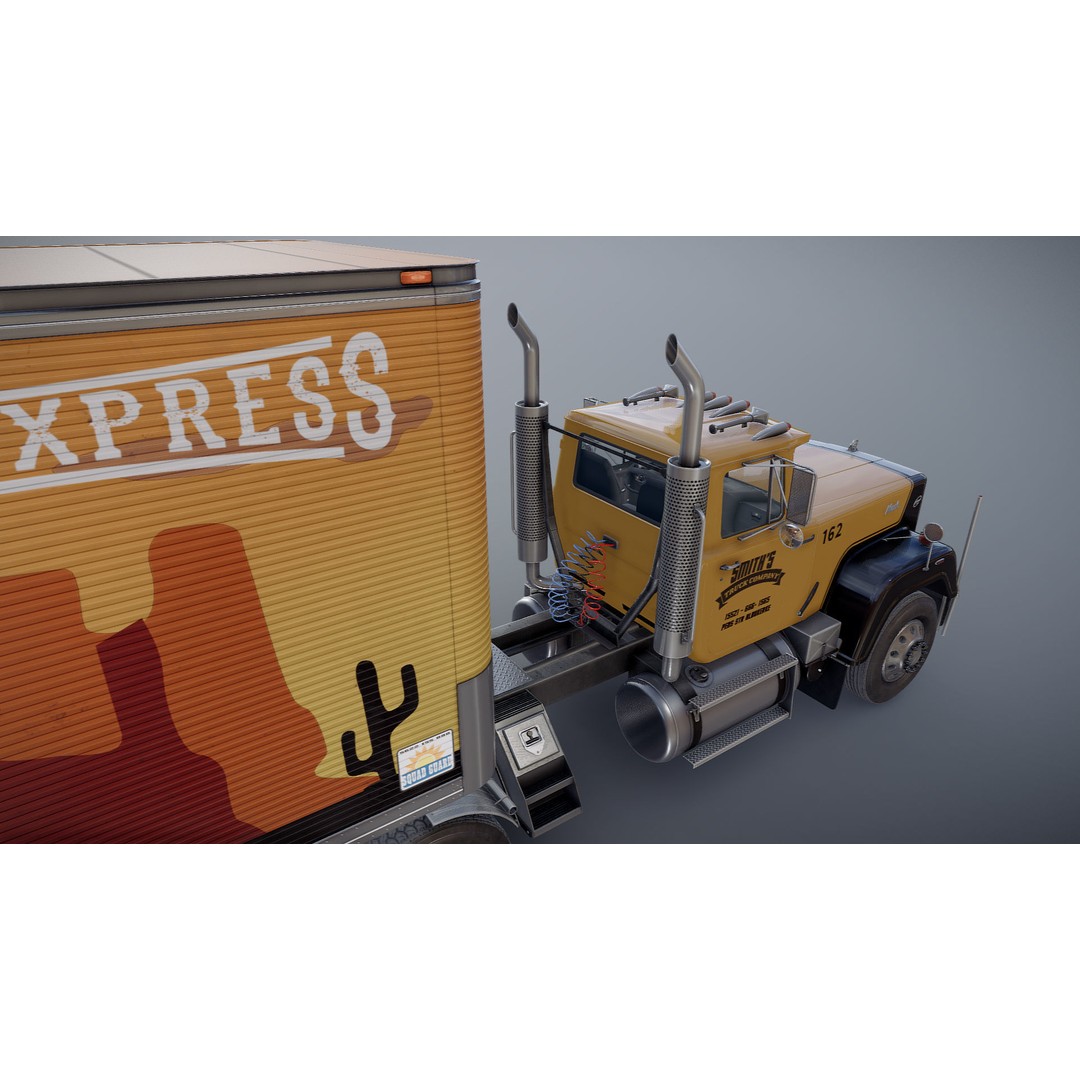SuperLiner Dryvan Truck 3D Model – Low Poly Game Ready Asset, FBX - View 35