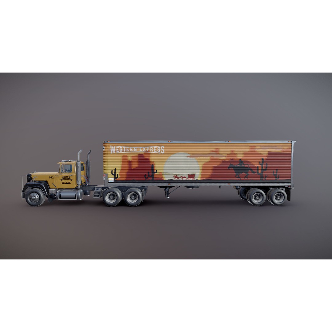 SuperLiner Dryvan Truck 3D Model – Low Poly Game Ready Asset, FBX - View 37