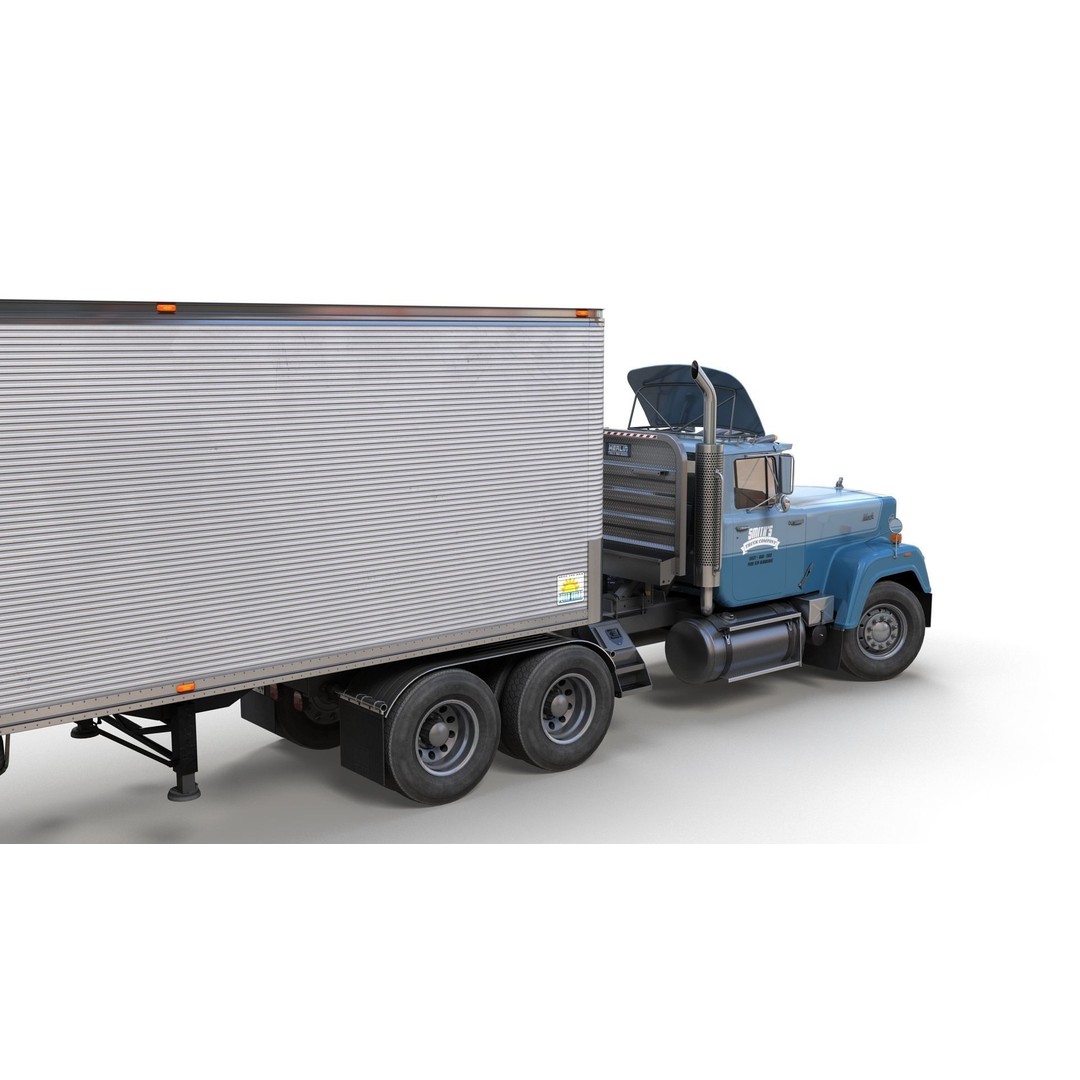 SuperLiner Dryvan Truck 3D Model – Low Poly Game Ready Asset, FBX - View 4