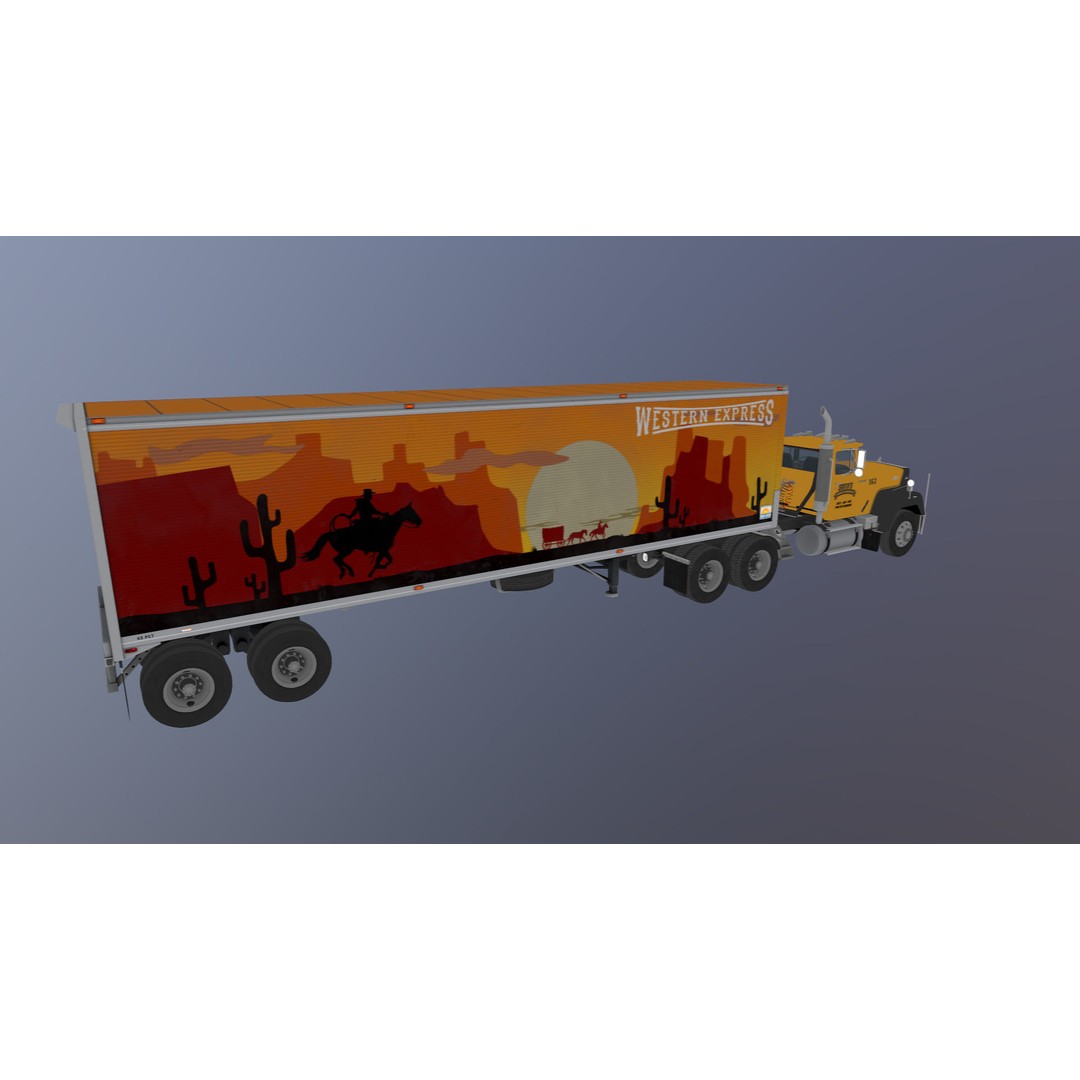SuperLiner Dryvan Truck 3D Model – Low Poly Game Ready Asset, FBX - View 40