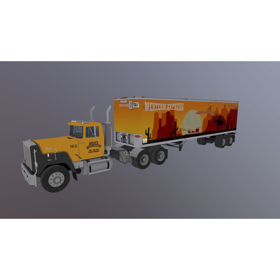 SuperLiner Dryvan Truck 3D Model – Low Poly Game Ready Asset, FBX - View 41