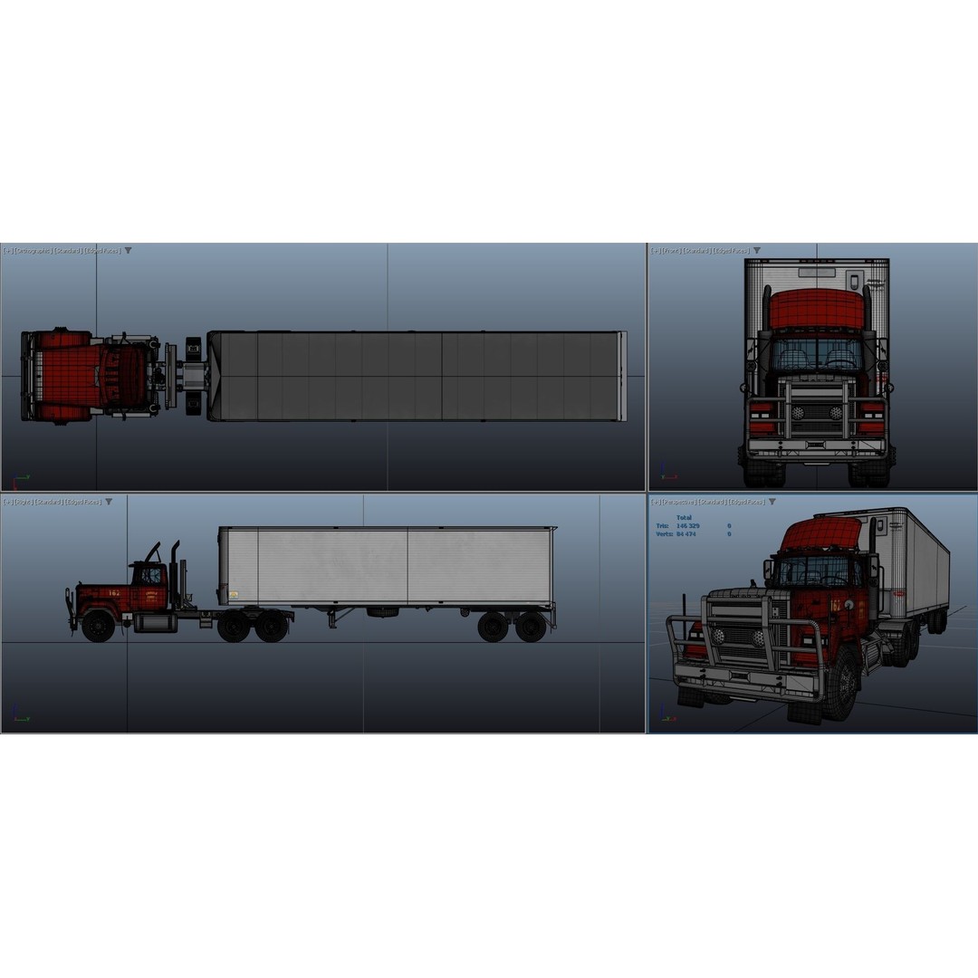 SuperLiner Dryvan Truck 3D Model – Low Poly Game Ready Asset, FBX - View 44