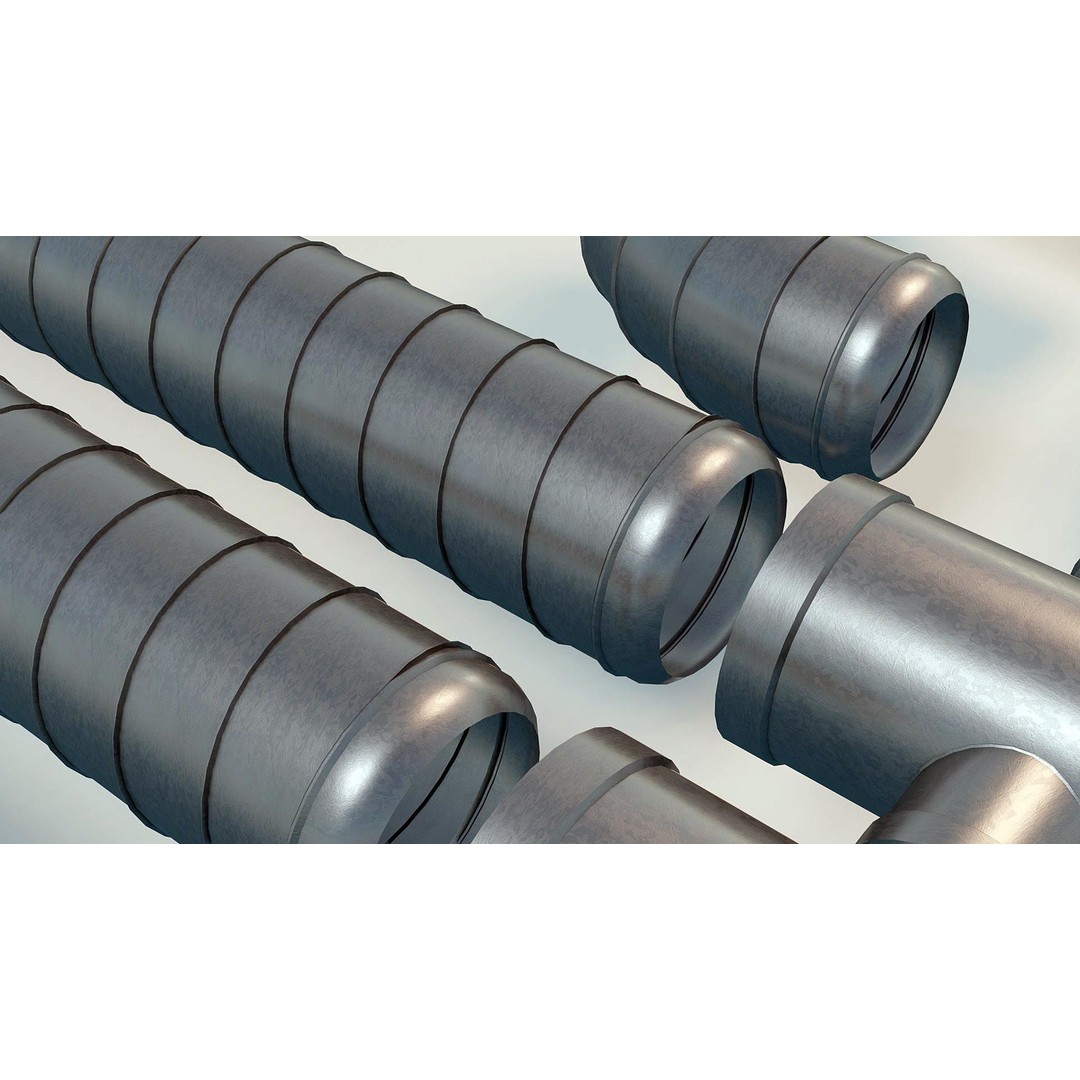 Ventilation System 3D Model – Low Poly Asset Kit with 61 Components, FBX - View 5