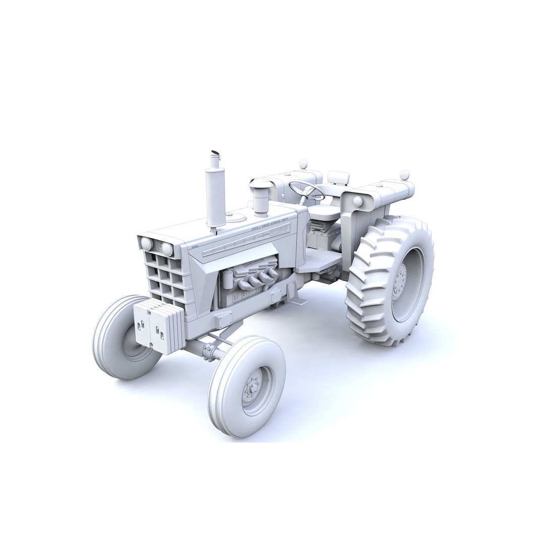 Oliver 2255 2WD Tractor 3D Model – High Detail Vintage Asset, FBX, OBJ
