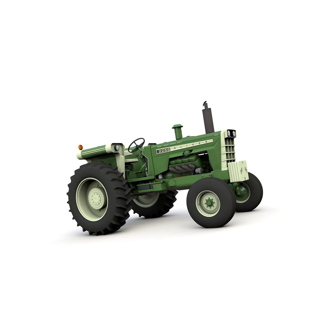 Oliver 2255 2WD Tractor 3D Model – High Detail Vintage Asset, FBX, OBJ - View 13