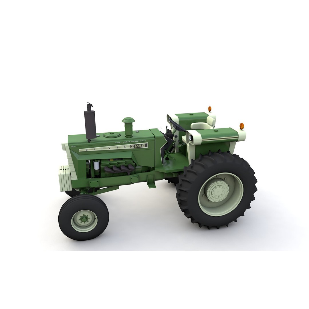 Oliver 2255 2WD Tractor 3D Model – High Detail Vintage Asset, FBX, OBJ - View 15