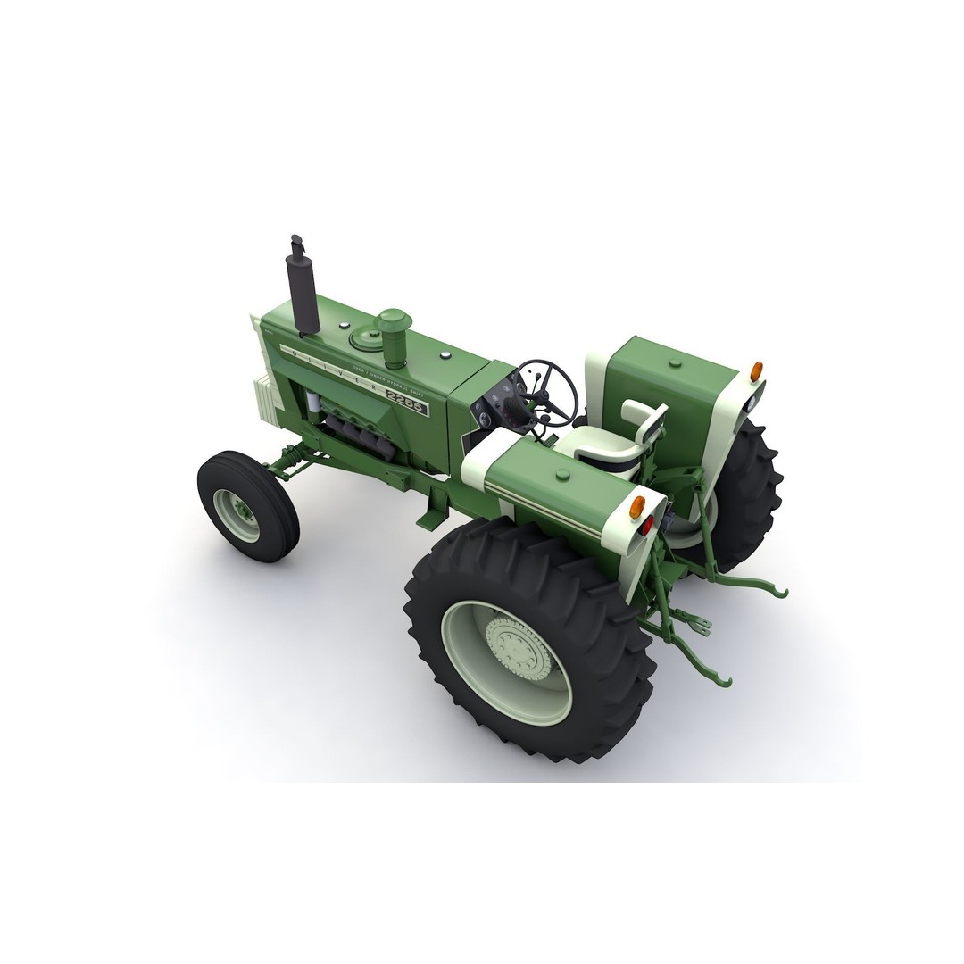 Oliver 2255 2WD Tractor 3D Model – High Detail Vintage Asset, FBX, OBJ - View 16