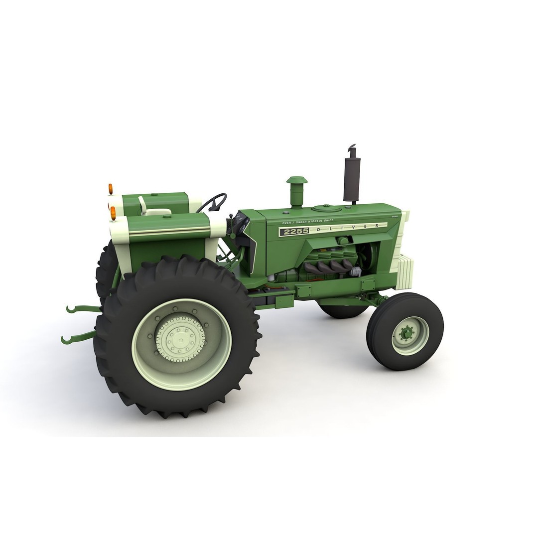 Oliver 2255 2WD Tractor 3D Model – High Detail Vintage Asset, FBX, OBJ - View 17
