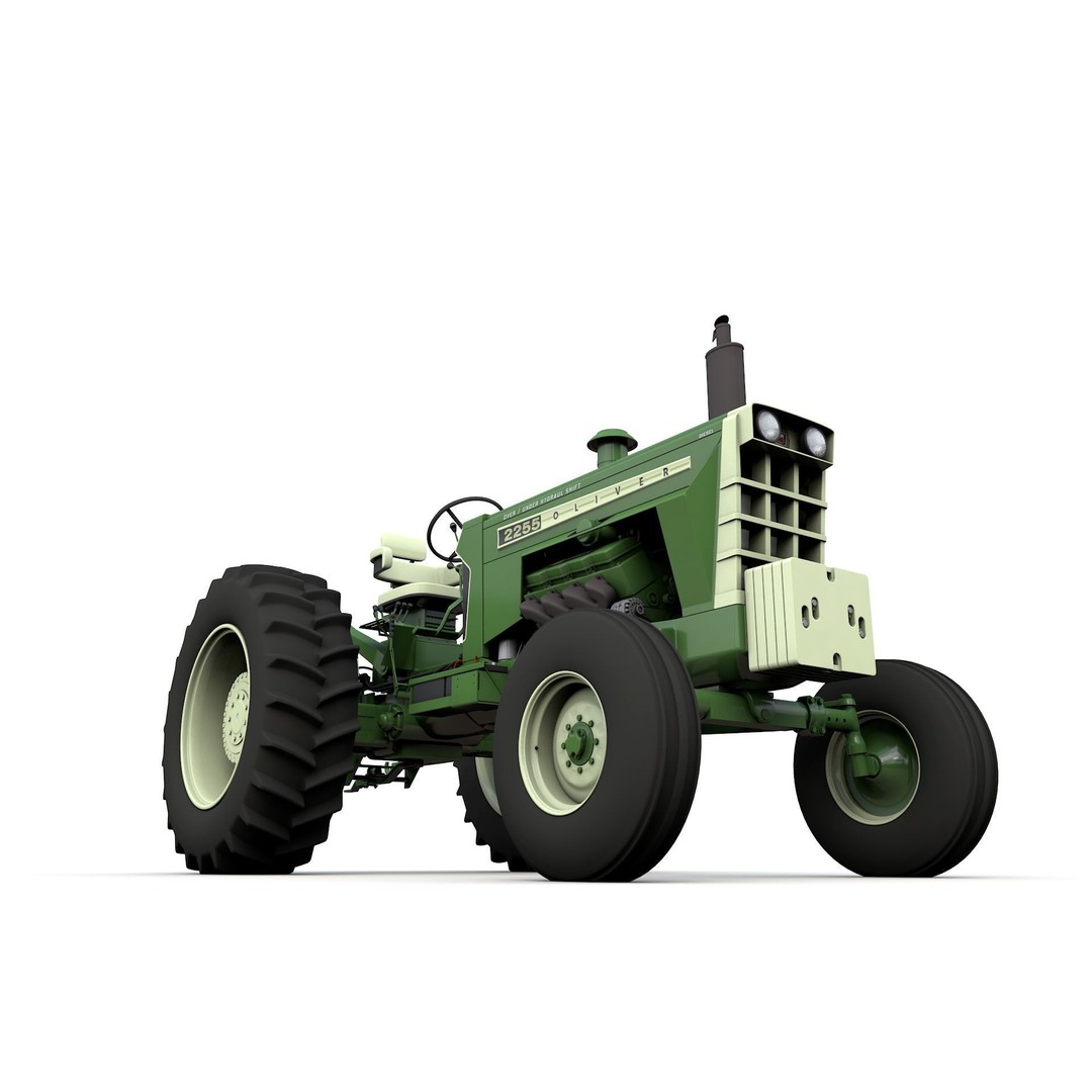 Oliver 2255 2WD Tractor 3D Model – High Detail Vintage Asset, FBX, OBJ - View 5