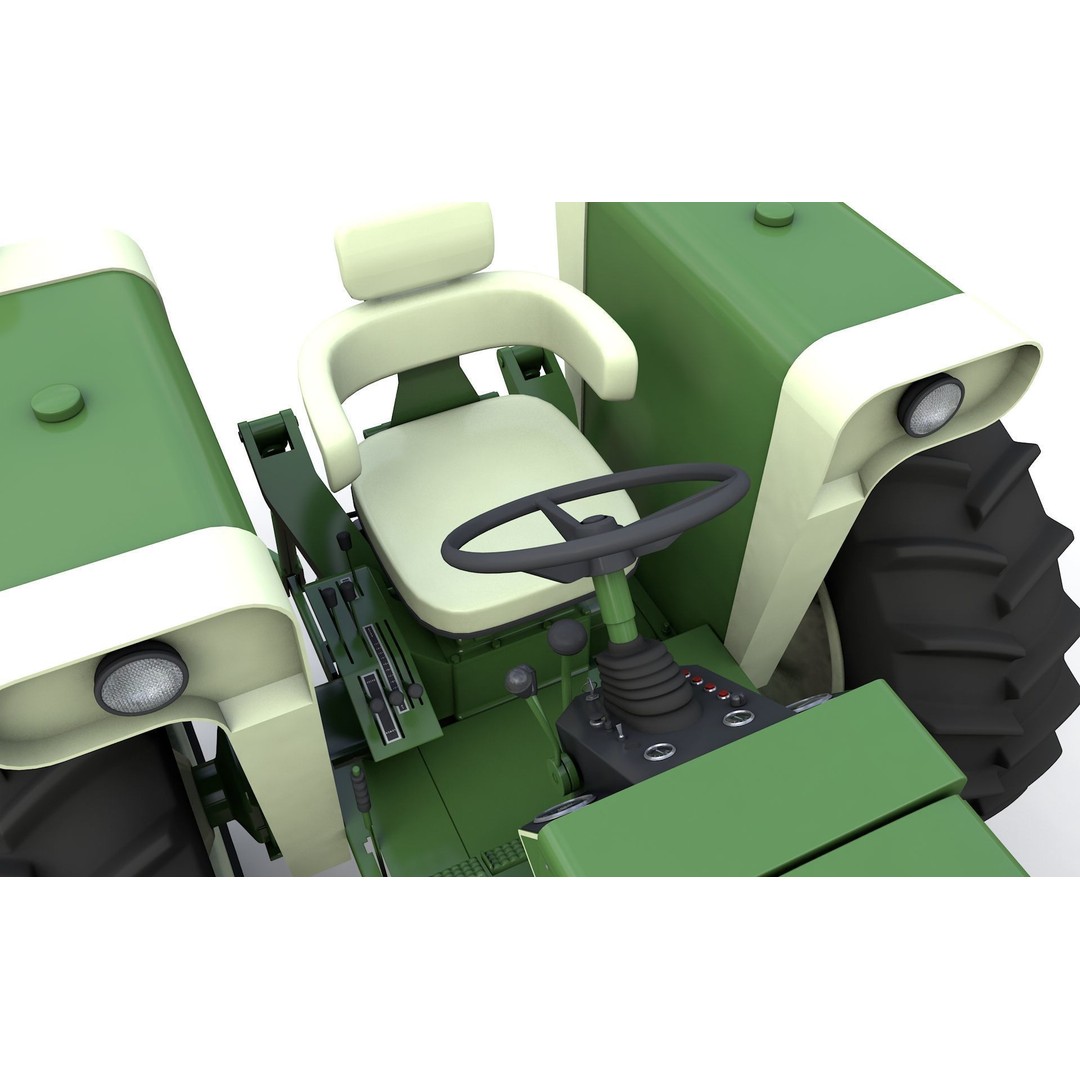 Oliver 2255 2WD Tractor 3D Model – High Detail Vintage Asset, FBX, OBJ - View 9