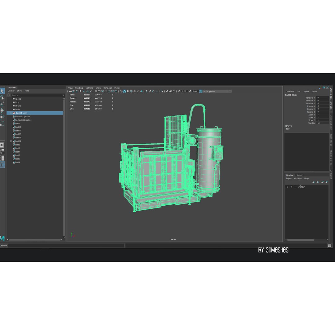 Construction Lift 3D Model – Low Poly PBR Asset, FBX Format - View 16