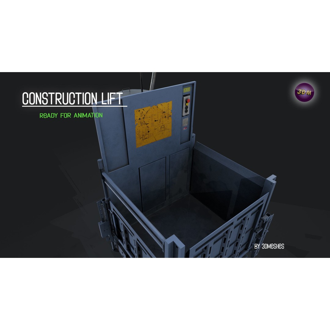 Construction Lift 3D Model – Low Poly PBR Asset, FBX Format - View 23