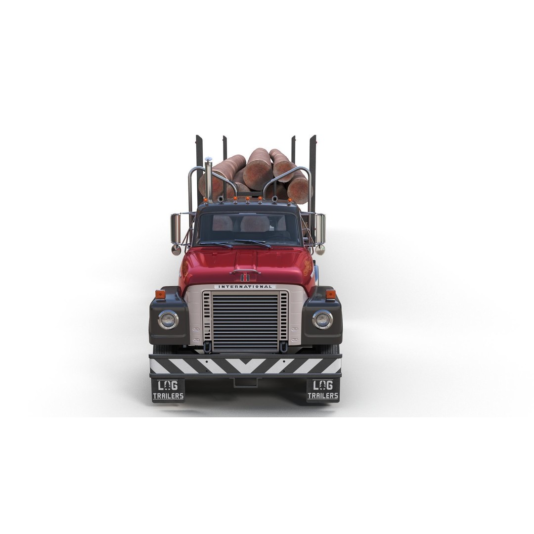 International Fleetstar Log Truck 3D Model – Low Poly Game Ready Asset, FBX - View 10