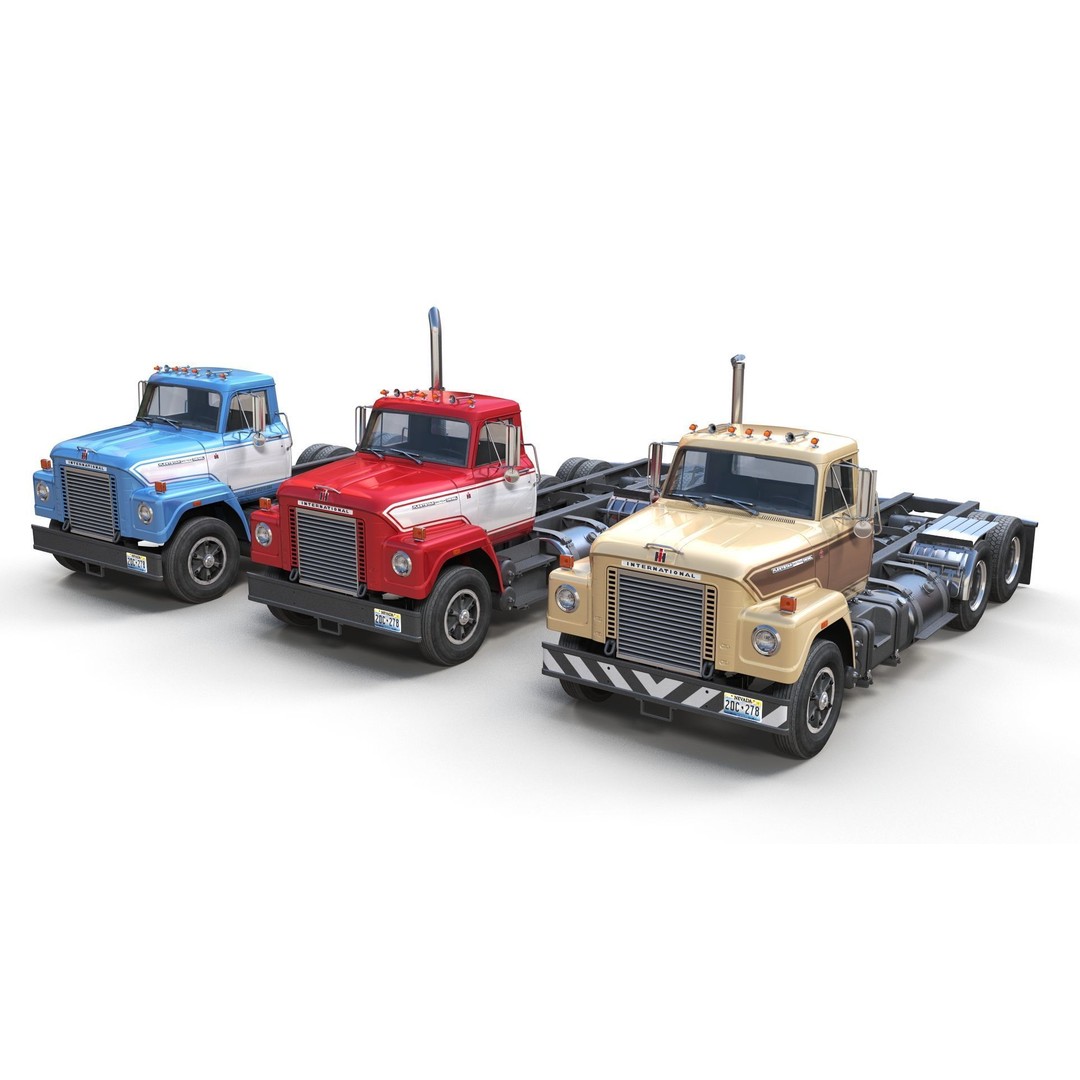 International Fleetstar Log Truck 3D Model – Low Poly Game Ready Asset, FBX - View 12