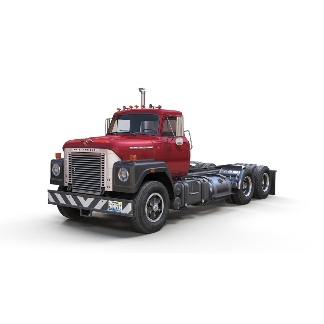International Fleetstar Log Truck 3D Model – Low Poly Game Ready Asset, FBX - View 14