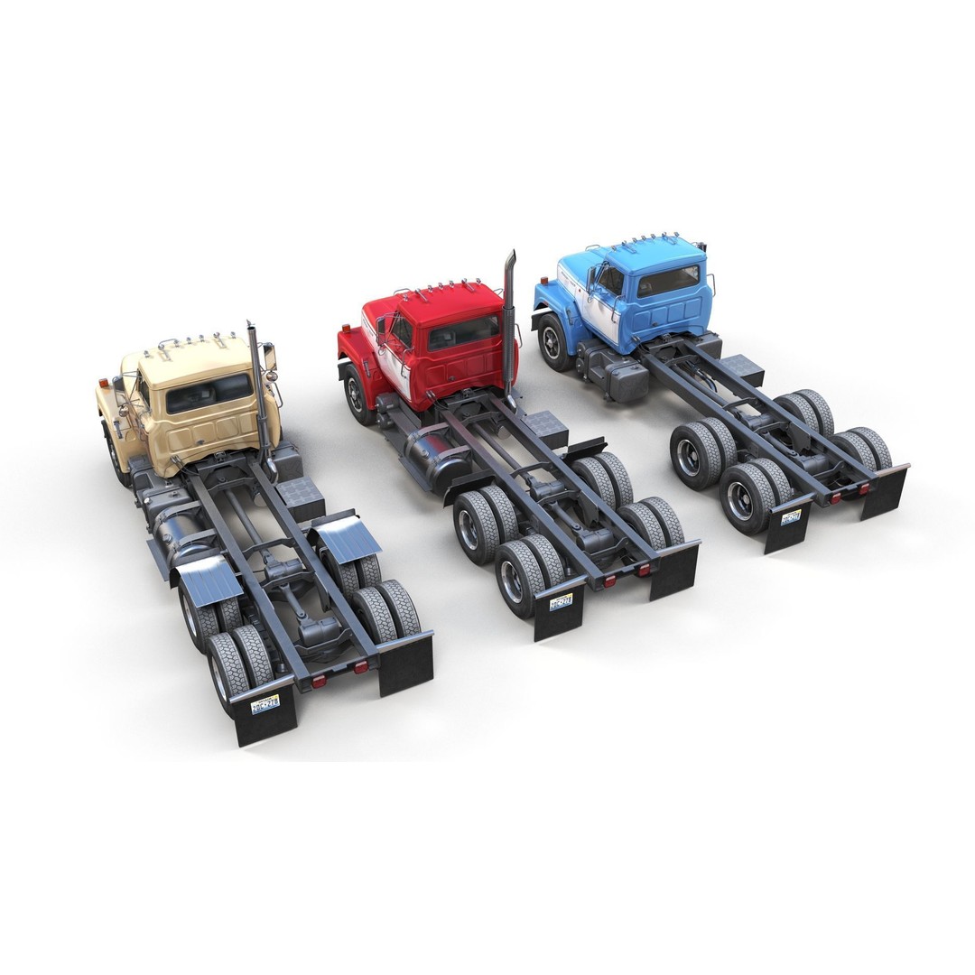 International Fleetstar Log Truck 3D Model – Low Poly Game Ready Asset, FBX - View 15