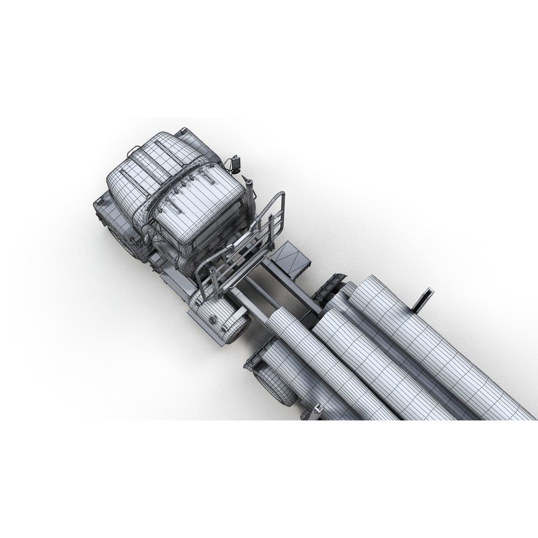 International Fleetstar Log Truck 3D Model – Low Poly Game Ready Asset, FBX - View 21