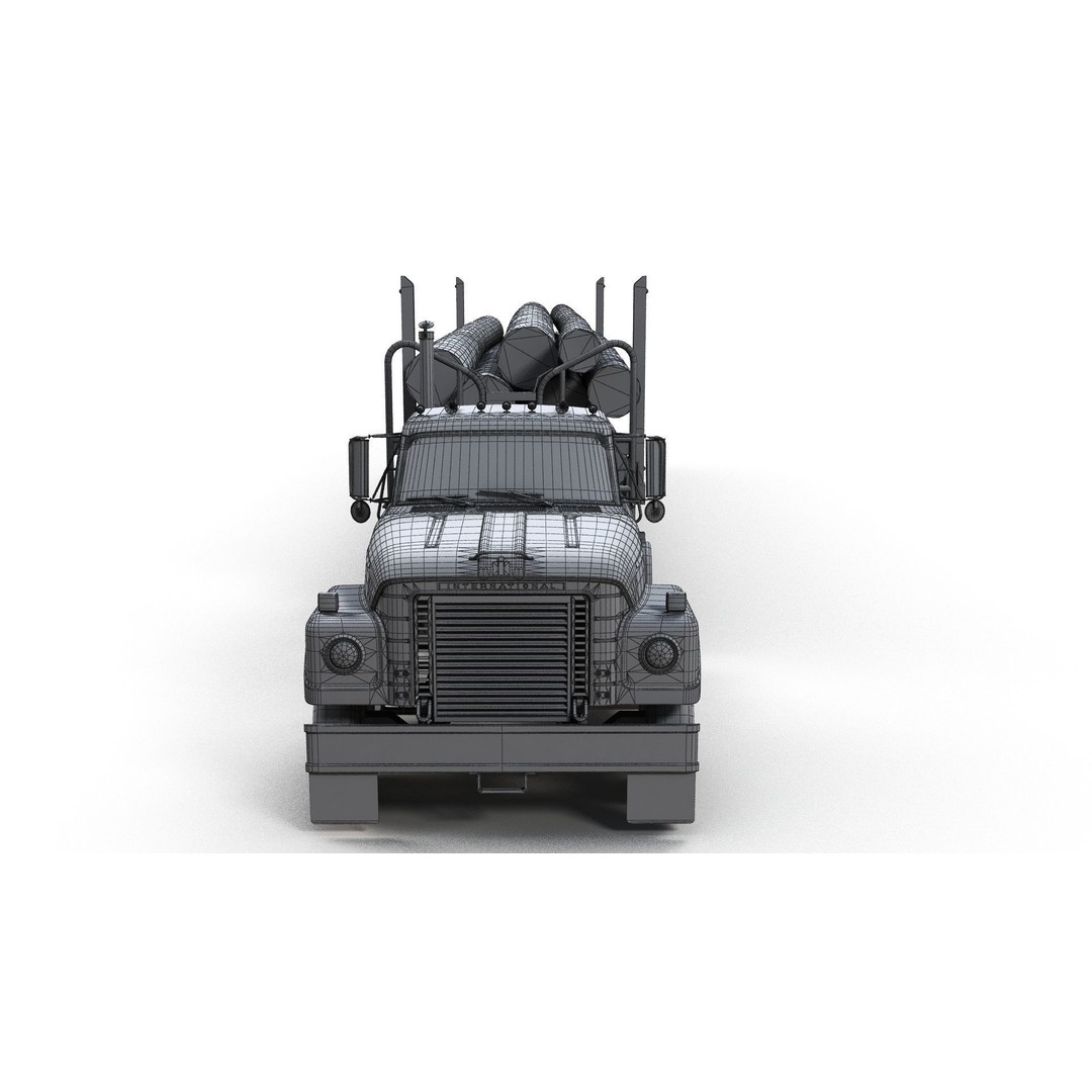International Fleetstar Log Truck 3D Model – Low Poly Game Ready Asset, FBX - View 22