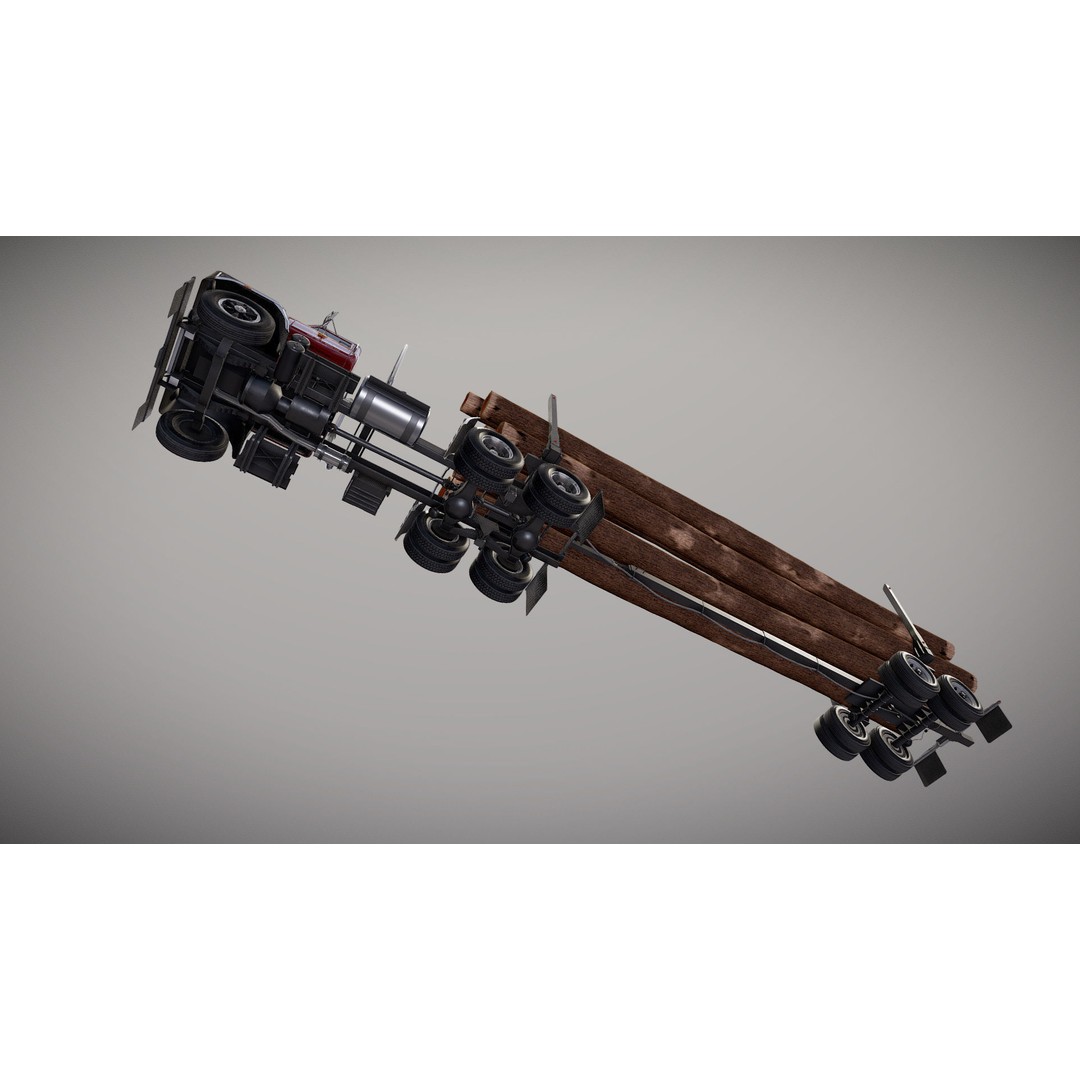 International Fleetstar Log Truck 3D Model – Low Poly Game Ready Asset, FBX - View 28