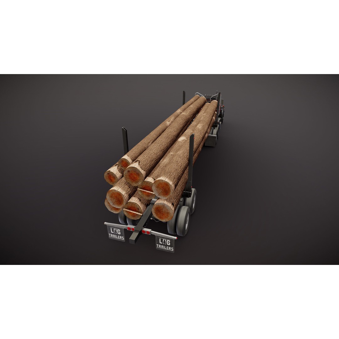 International Fleetstar Log Truck 3D Model – Low Poly Game Ready Asset, FBX - View 29