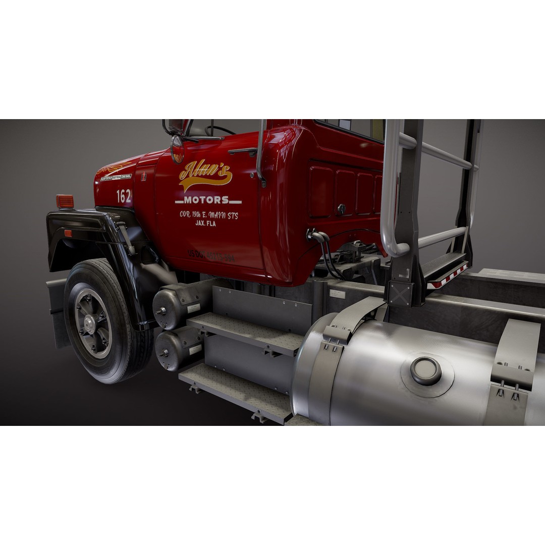 International Fleetstar Log Truck 3D Model – Low Poly Game Ready Asset, FBX - View 33