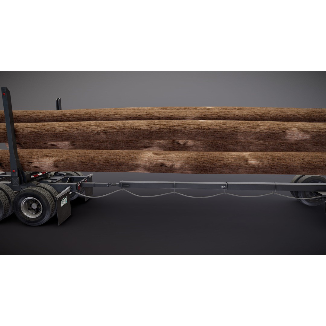 International Fleetstar Log Truck 3D Model – Low Poly Game Ready Asset, FBX - View 35
